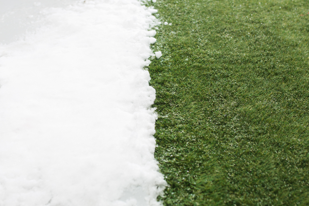 Snow on turf